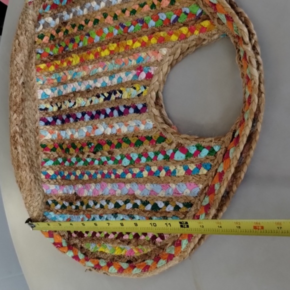 Antik Kraft woven bag recycled cloth colorful roomy festive beach pool vacation - Picture 4 of 9